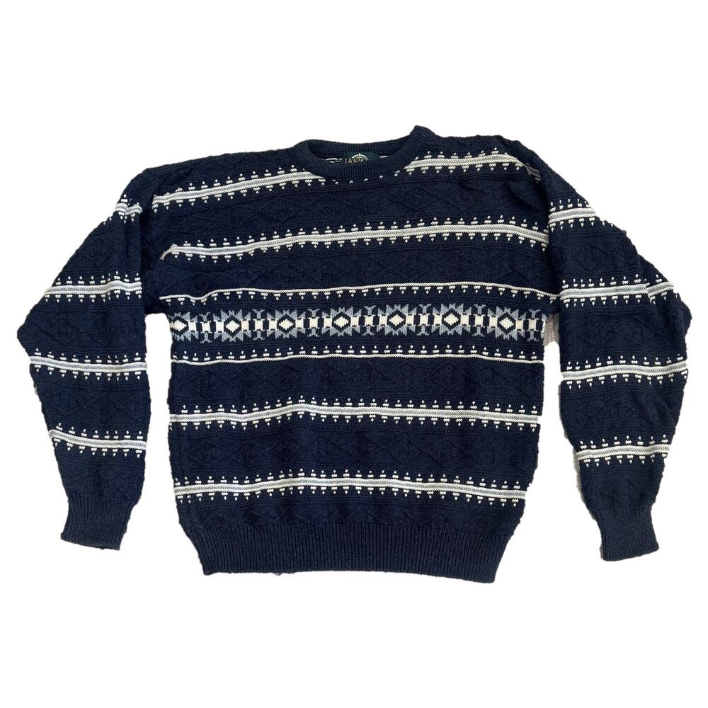 Jantzen Nordic Fair Isle Crewneck Sweater Men XL Vintage Stains Sleeve